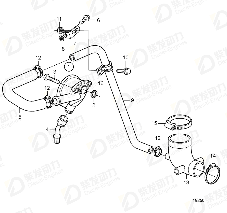 VOLVO Manifold 20476065 Drawing